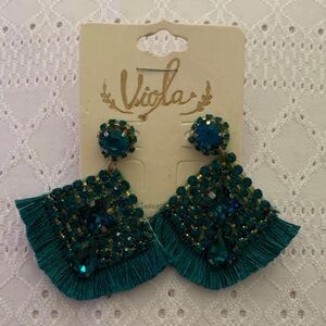 Viola Teal Statement Earrings